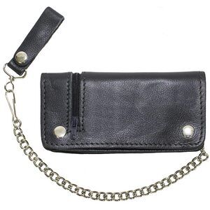 6998 Bifold Chain Wallet and , Cowhide Leather Motorcycle Biker Wallet